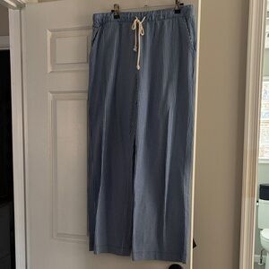 J. Crew Women’s Blue Pinstripe Drawstring Pants